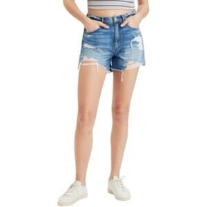 American Eagle 90s Boyfriend Denim Shorts Distressed Size 2 High Rise